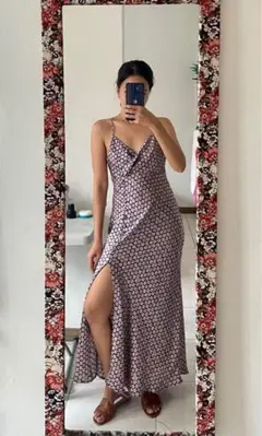 ZARA　フラワープリント キャミソール ワンピース　Mサイズ　ピンク