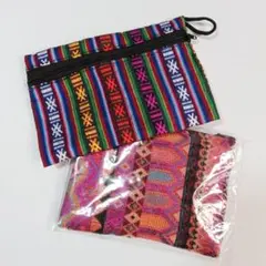 【未使用・新品】エスニック刺繍ポーチ2個セット