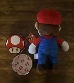 【！500円値下げ中！】マリオ スーパーキノコ空箱・マリオぬいぐるみセット