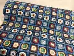 シーチング.綿100%生地.幅110cm×100cm.2215番.刺繍風プリント