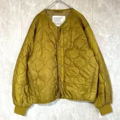 【スタディオクリップ】キルティングジャケット M オリーブグリーン 前開き 羽織