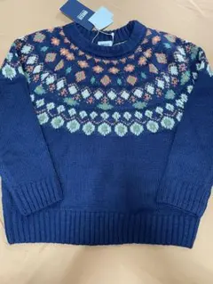 ノルディック柄 ネイビーセーター 110-120