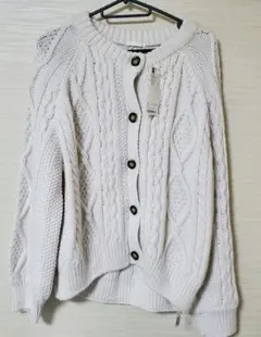 未使用　ジーユー　ケーブルコクーンカーディガン　ナチュラル　Lサイズ