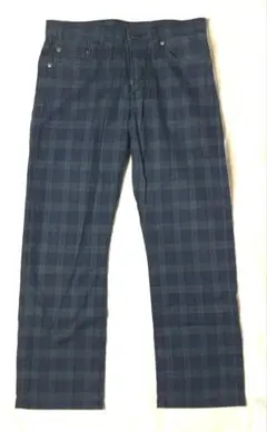 USED★ W28(70cm) タータンチェック 綿パンツ 細みストレート