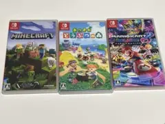 マインクラフト、あつまれどうぶつの森、マリオカート8デラックスの3点セット