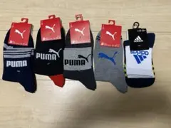 PUMA adidas ソックス　5足セット 23〜25cm
