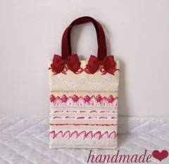 上靴袋.上靴入れ♡ショートケーキ柄　現品限り‼︎　女の子入園入学準備品ハンドメイドのサムネイル
