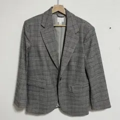 H&M テーラードジャケット　グレー系 チェック柄