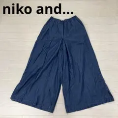 niko and ... ガウチョパンツ 裾スリット ポケット付き ブルー M