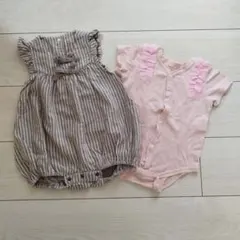 オーガニックコットン　夏用ロンパース　70cm2点セット