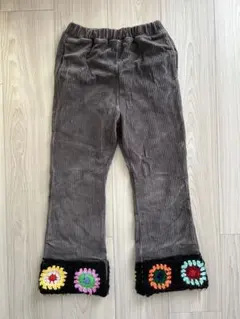 MARKEY'S Ocean&ground クロシェ編みセミフレアパンツ130