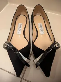 JIMMY CHOO ブラック フラットシューズ 36