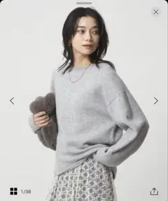 美品 ボートネックプルオーバーニット