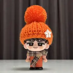 ソフビ　すのチル　オレンジニット帽　マフラー　ぬい服　SnowMan