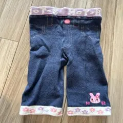 ミキハウスウサギ刺繍付き ダークブルーパンツ 80