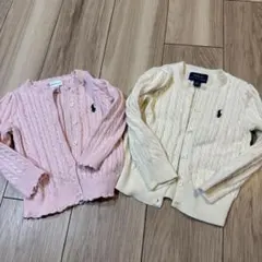 Ralph Lauren ケーブルニットカーディガン 18M 2Tピンク