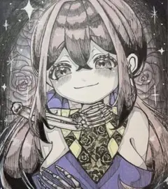 オリジナル 手描きイラスト アナログ 色紙