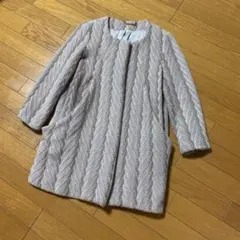 Smork スモークノーカラーコート　グレージュ　ツイード　クリーニング済みのサムネイル