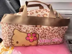値下げしました。ハローキティ ベビーカー　ヒョウ柄バッグ　日焼けキティ