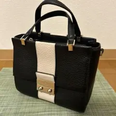 【最終値下げ】kate spade　モノクロレザーショルダーバッグ