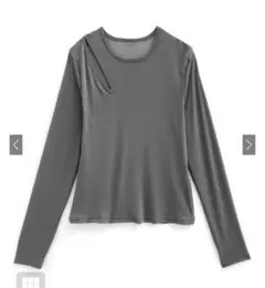 新品GRLショルダーカッティングシアートップス[dh1230]