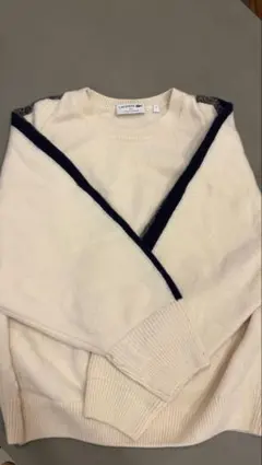 LACOSTE アイボリー Vネック セーター M
