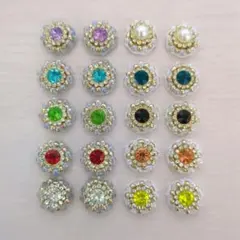 M16 ミニビーズ刺繍 カボション パーツ 20個 ハンドメイド 匿名配送