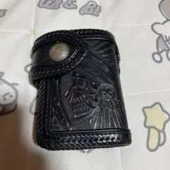 メンズ 二つ折り財布 ブラック レザー ウォレット