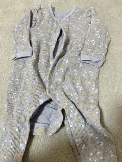 花柄ロンパース 80サイズ グレー系