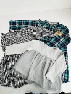 シャツワンピース2点　トップス1点【90~100】