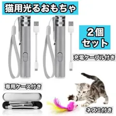 ⑤⑥２個セット 光るおもちゃ 犬 ライト ネズミ付 猫じゃらし ストラップ付のサムネイル