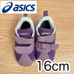 ASICS パープル ベルクロシューズ