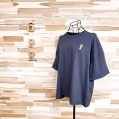 未使用/希少【ハリボー】オーバーサイズ 半袖Tシャツ 刺繍ロゴ 3L グレー×黄