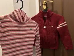 ティンカーベル 赤 カーディガン＆ハイネック130センチ￼ 2着セット￼
