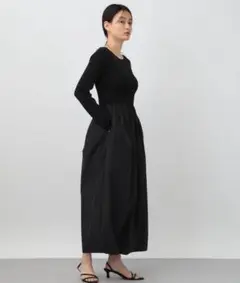 【新品タグ付】ニットドッキングコクーンワンピース