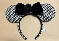 ディズニー　千鳥柄　ミニー　カチューシャ