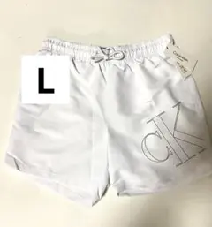 【新品】日本未発売　Calvin Klein ビッグロゴ　水着　白　3