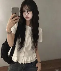 SHEIN 半袖フリルトップス