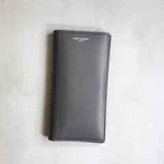SAINT LAURENT / バーティカルロングウォレット 長財布 グレー