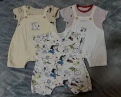 スヌーピー PEANUTS ロンパース 70-80cm3枚セット、春服可愛い♡