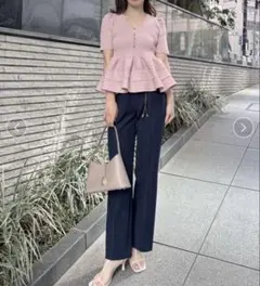 2025年新品　1 フレアパンツ　スナイデル　 ネイビー