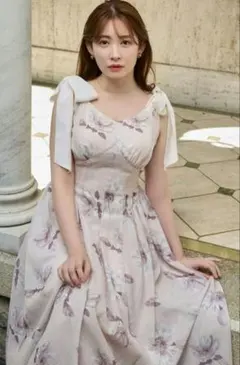 herlipto Sunflower-Printed Midi Dress XSのサムネイル