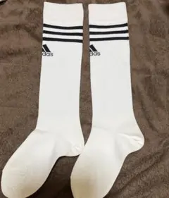 adidas サッカーソックス ホワイト ストライプ