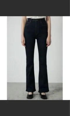 moussyブーツカットデニム ブルー