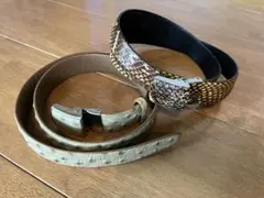 革ベルト パイソンレザー オーストリッチレザー