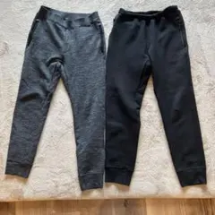 ユニクログレーとブラックのスウェットパンツ