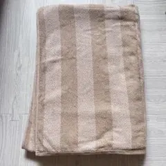 無印良品　パイル織　タオルケット　シングル　ストライプ　ナチュラルのサムネイル