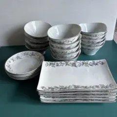 山一陶器 花柄陶器食器セット