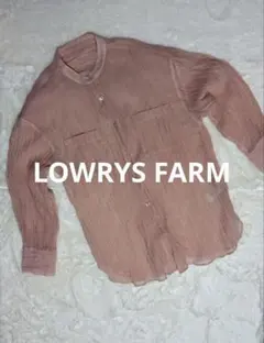 LOWRYS FARM シアーシャツバンドカラー ピンク 透け感 オーバーサイズのサムネイル