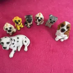 犬の置物 7体セット